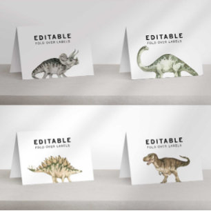 Custom Jurassic Dinosaur Fold Over Labels