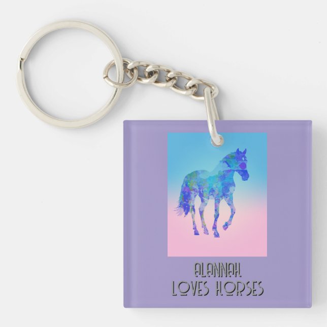 custom Just a girl who loves horses  Key Ring (Front)