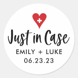 Custom Just in Case Wedding Recovery Kit  Classic Round Sticker