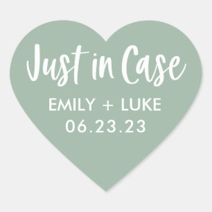 Custom Just in Case Wedding Recovery Kit  Heart Sticker