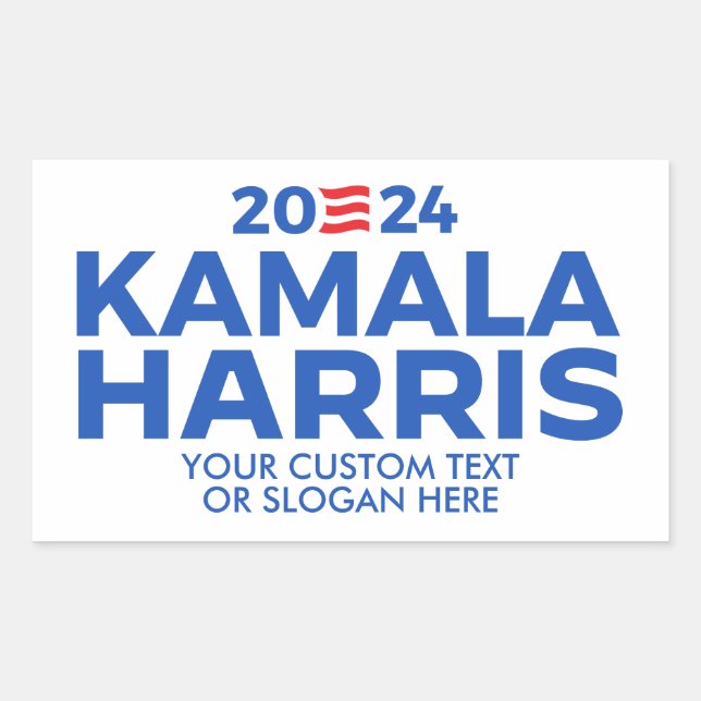 Custom Kamala Harris 2024 Rectangular Sticker (Front)