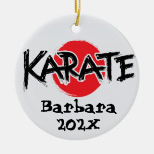 Custom Karate Christmas Tree  Ceramic Ornament
