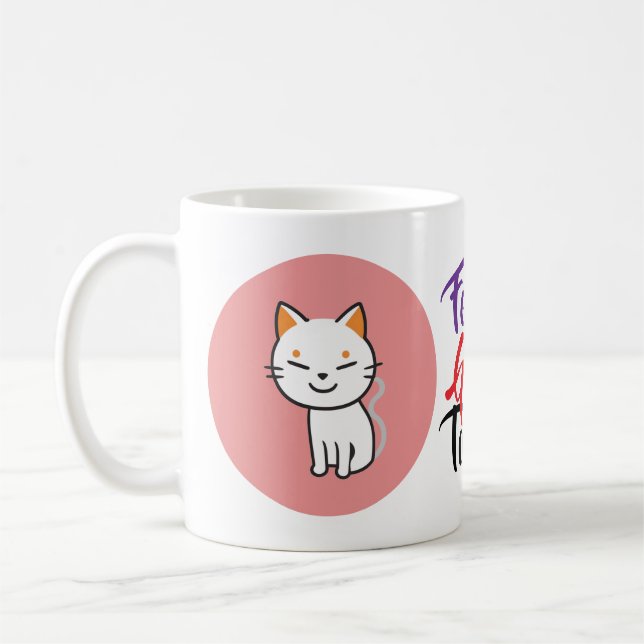 Custom Kawaii Cat Mug | Cute Personalised Gift (Left)