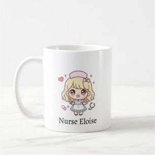 Custom Kawaii Nurse Mug – Personalized Cute Chibi