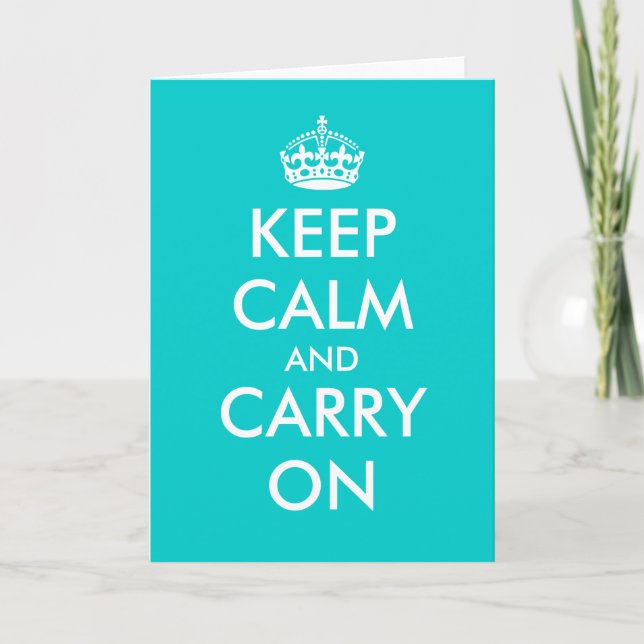 Custom Keep calm and carry on bulk greeting cards (Front)