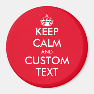Custom Keep calm and carry on large round fridge Magnet