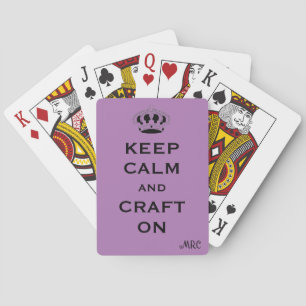Custom Keep Calm Lavender Monogram Playing Cards