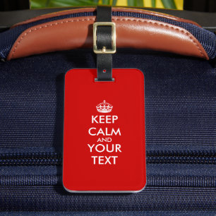 Custom Keep calm luggage tag Customisable design