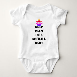 Custom Keep Calm Netball Baby Bodysuit