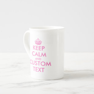 Custom Keep calm pink bone china speciality mug