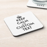 Custom keep calm square plastic beverage coaster