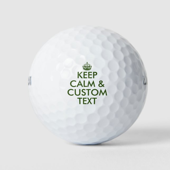 Custom Keep calm Wilson golf balls gift set (Front)