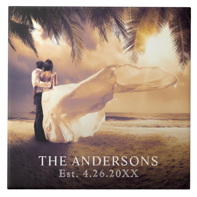 Custom Keepsake Wedding Photo Tile (Front)