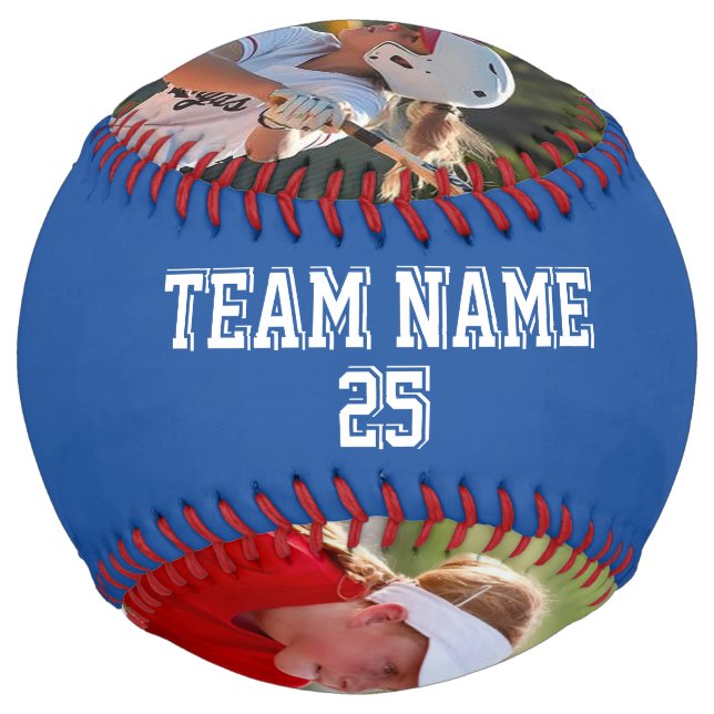 Custom Kentucky Blue White 2 photos Softball (Back)