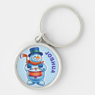 Custom Key Ring Christmas Snowman characters.