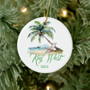 Custom Key West Beach  Ceramic Ornament