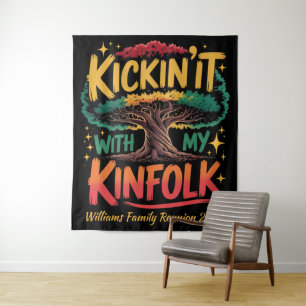 Custom Kickin it With My Kinfolk Family Reunion Tapestry