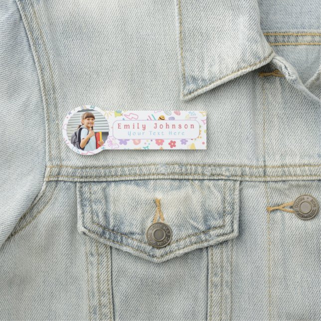 Custom Kid Name & Photo Colourful Tag (In Situ)
