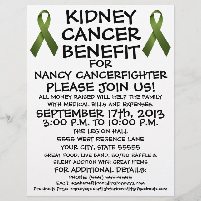 Custom Kidney Cancer Benefit Flyer (Front)
