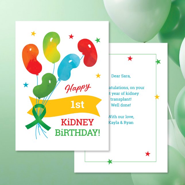 Custom Kidney Transplant Birthday Card (Creator Uploaded)