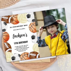 Custom Kids All-Star Party Invite