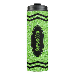 Custom Kids Apple Green Glitter Crayon Tumbler