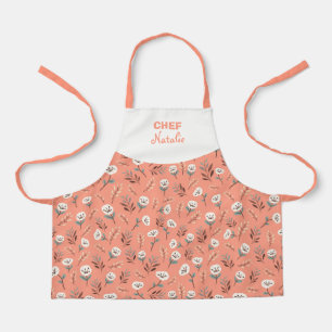Custom Kids Apron – White Poppies