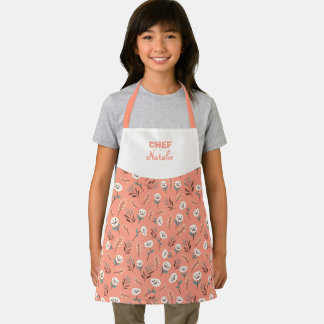 Custom Kids Apron – White Poppies