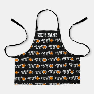 Custom kid's apron with basketball sports print