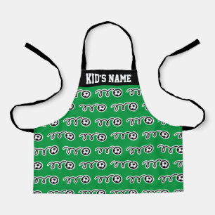 Custom kid's apron with cute soccer ball print