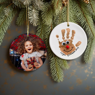 Custom Kids' Art and Photo Keepsake Ceramic Ornament