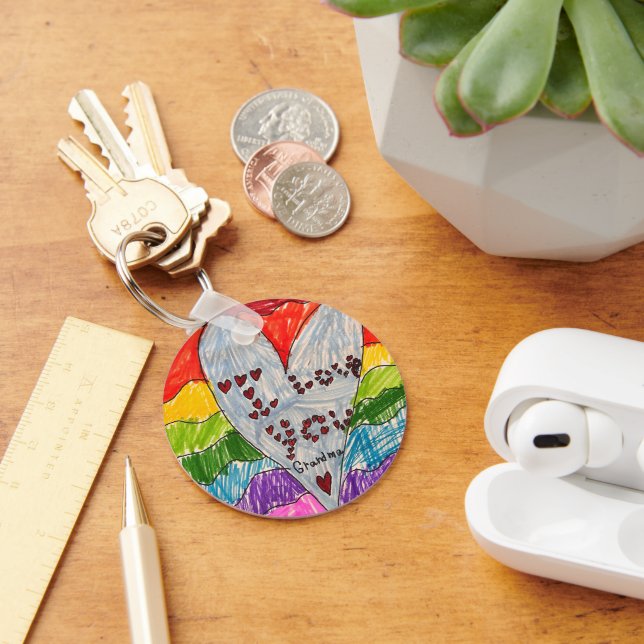 Custom Kids' Art and Photo Keepsake Gift Key Ring (Desk)