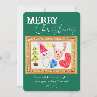Custom Kids Art Christmas Card