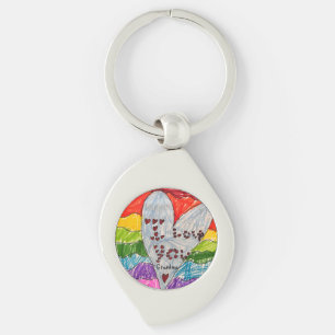 Custom Kids' Art Keepsake Gift for Grandma Key Ring