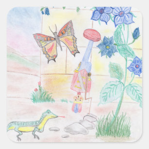 Custom Kids Artwork Add Your Artwork Square Sticker