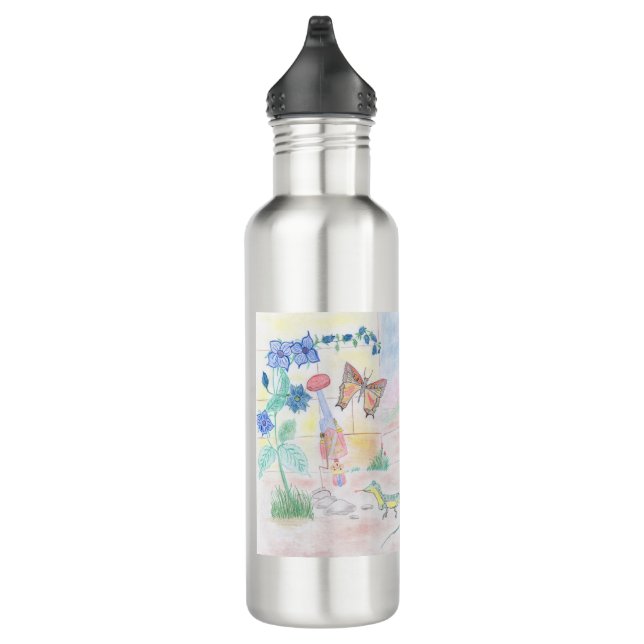 Custom Kids Artwork, Nutcracker toy, butterfly,  710 Ml Water Bottle (Right)