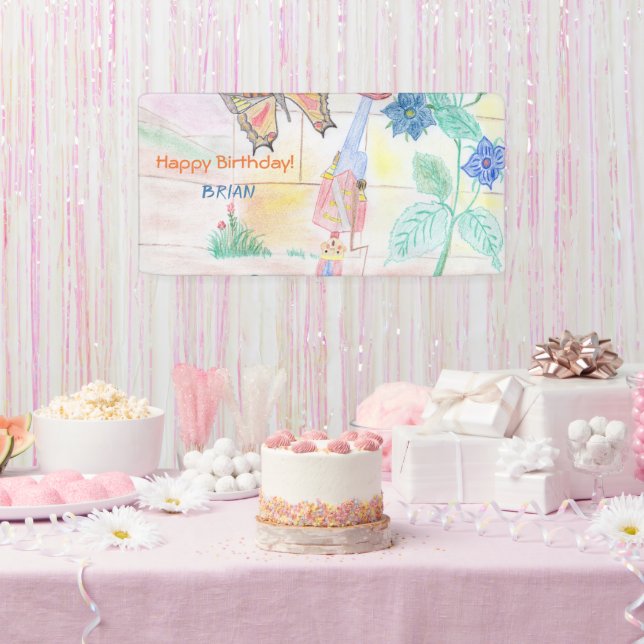 Custom Kids Artwork, Nutcracker toy, butterfly,  Banner (Party)