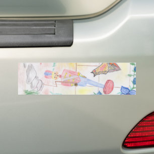 Custom Kids Artwork, Nutcracker toy, butterfly, Bumper Sticker