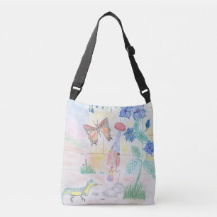 Custom Kids Artwork, Nutcracker toy, butterfly, Crossbody Bag