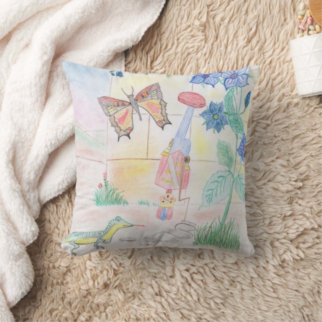 Custom Kids Artwork, Nutcracker toy, butterfly,  Cushion (Blanket)