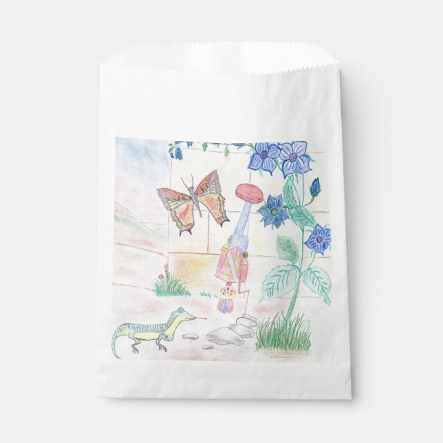 Custom Kids Artwork, Nutcracker toy, butterfly,  Favour Bag (Front)