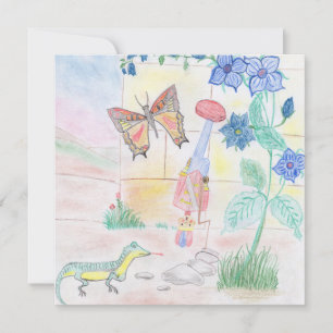 Custom Kids Artwork, Nutcracker toy, butterfly,  Invitation