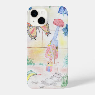 Custom Kids Artwork, Nutcracker toy, butterfly,  iPhone 14 Case