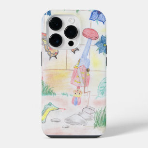 Custom Kids Artwork, Nutcracker toy, butterfly, iPhone 14 Pro Case