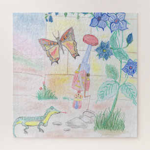 Custom Kids Artwork, Nutcracker toy, butterfly,  Jigsaw Puzzle