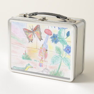 Custom Kids Artwork, Nutcracker toy, butterfly,  Metal Lunch Box