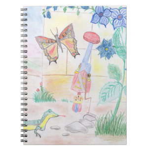 Custom Kids Artwork, Nutcracker toy, butterfly,  Notebook