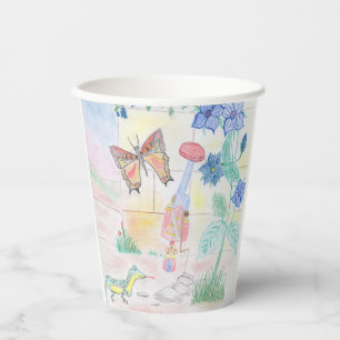 Custom Kids Artwork, Nutcracker toy, butterfly,  Paper Cups