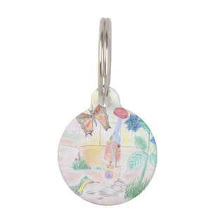 Custom Kids Artwork, Nutcracker toy, butterfly, Pet Tag