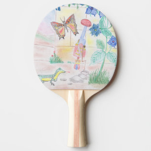 Custom Kids Artwork, Nutcracker toy, butterfly,  Ping Pong Paddle